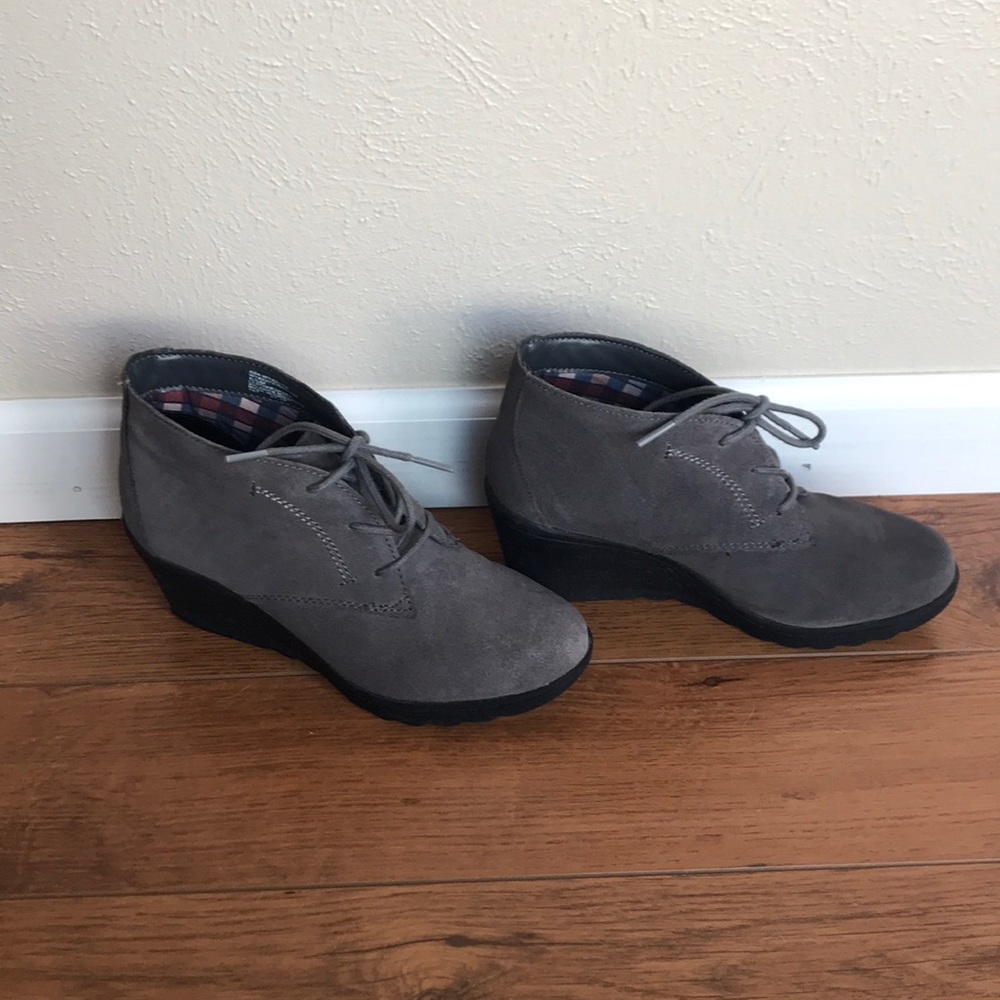 White Mountain Suede Wedge Booties